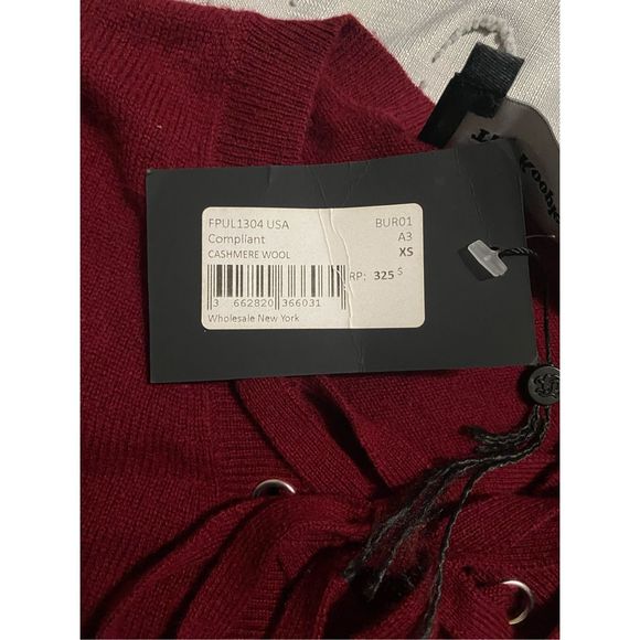 New The Kooples Cashmere & Wool Lace-Up Sweater XS - Picture 4 of 5
